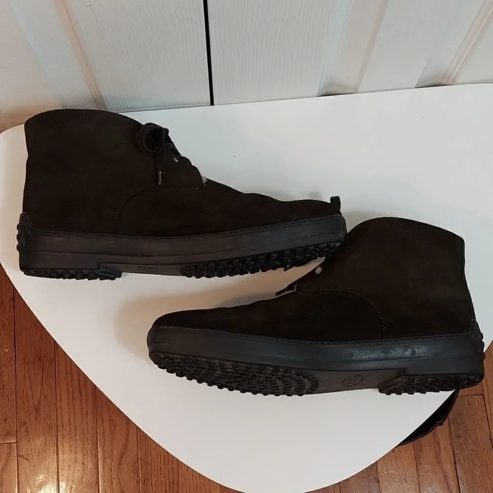 Tod's Shearling Lined Nubuck Chukka Boots 9.5
